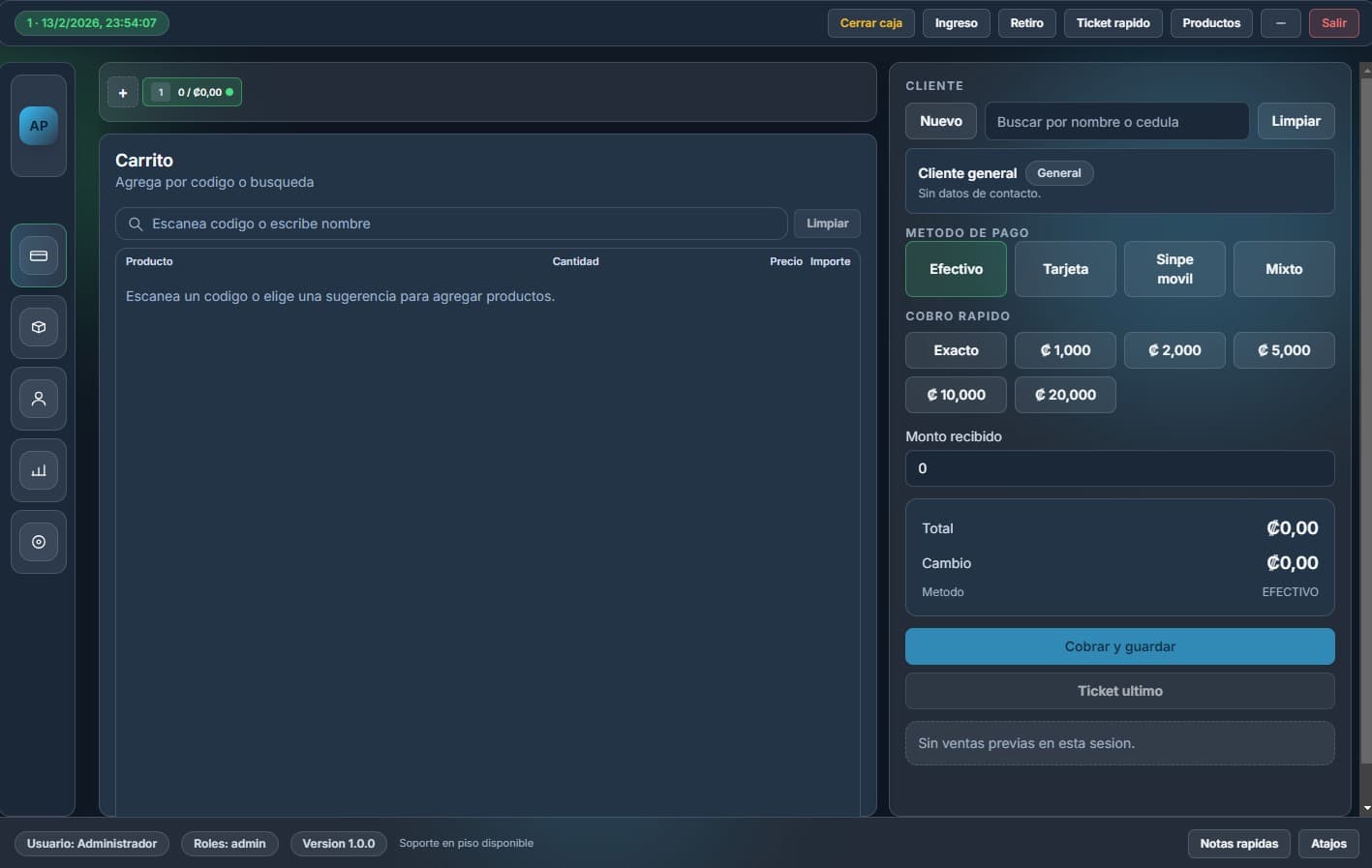 Asystec POS en entorno de trabajo profesional